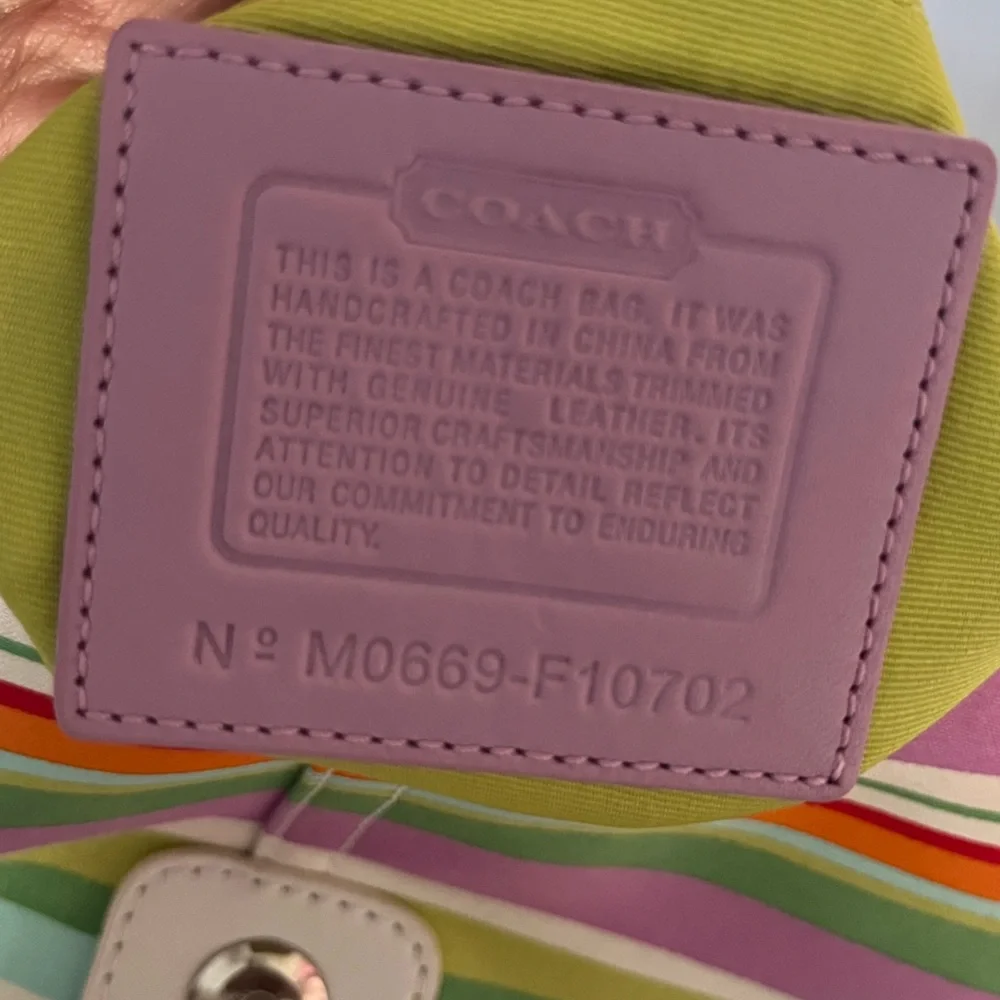 COACH Striped Multicolor Hobo Bag F10702 - Picture 4 of 4